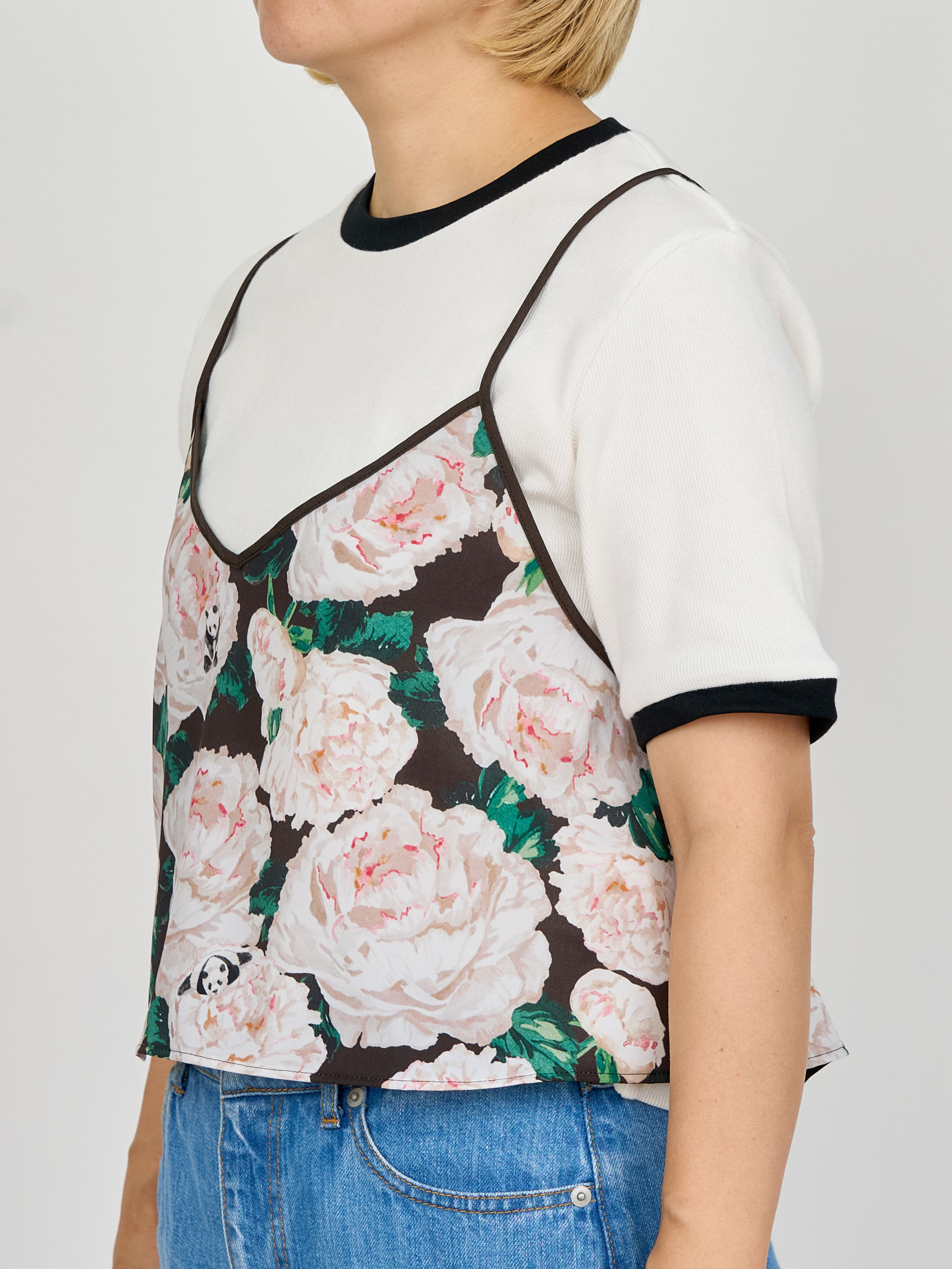 【受注商品】panda printed camisole・BLACK