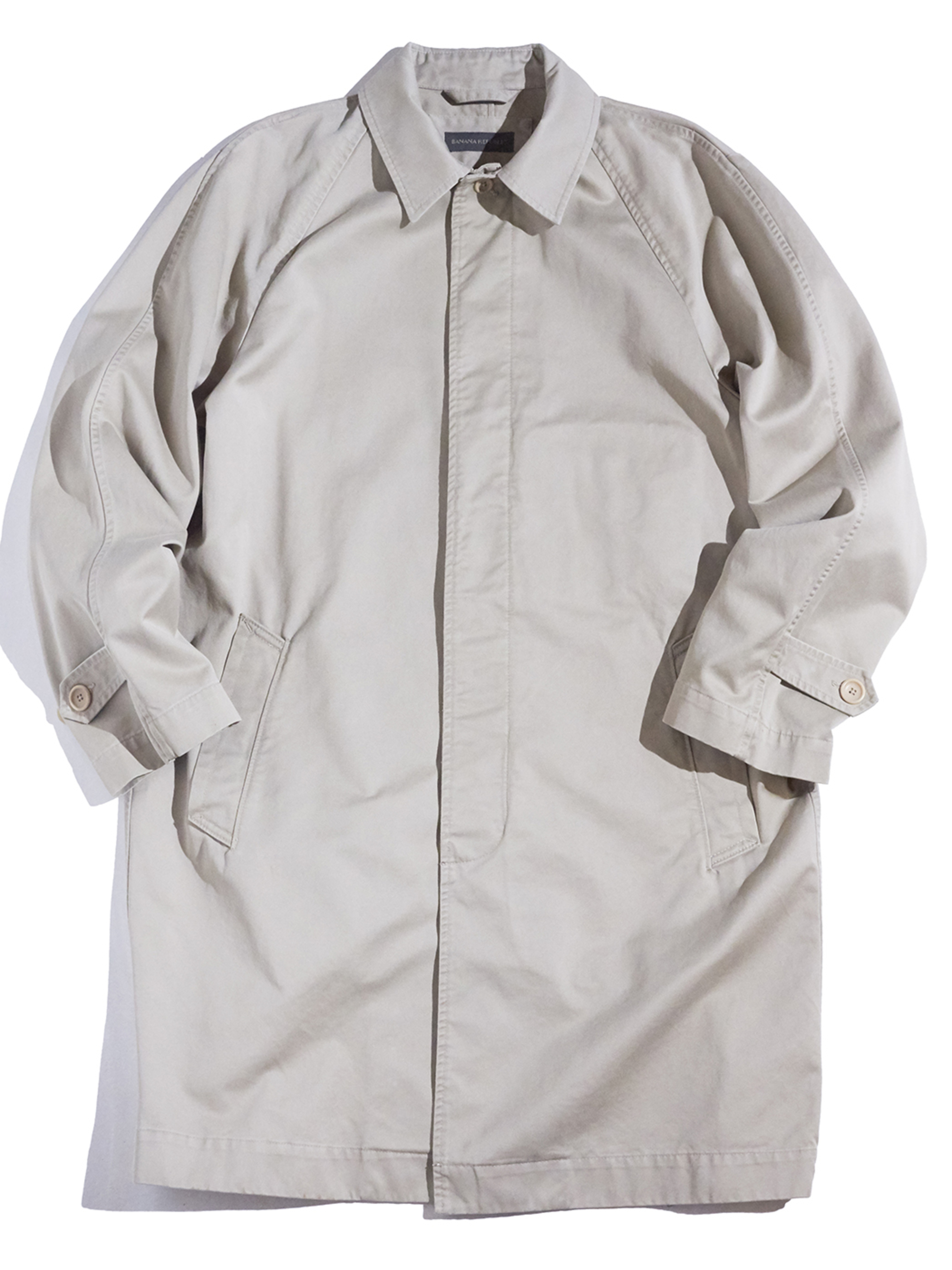 2000s "BANANA REPUBLIC" cotton bal collar coat -BEIGE-