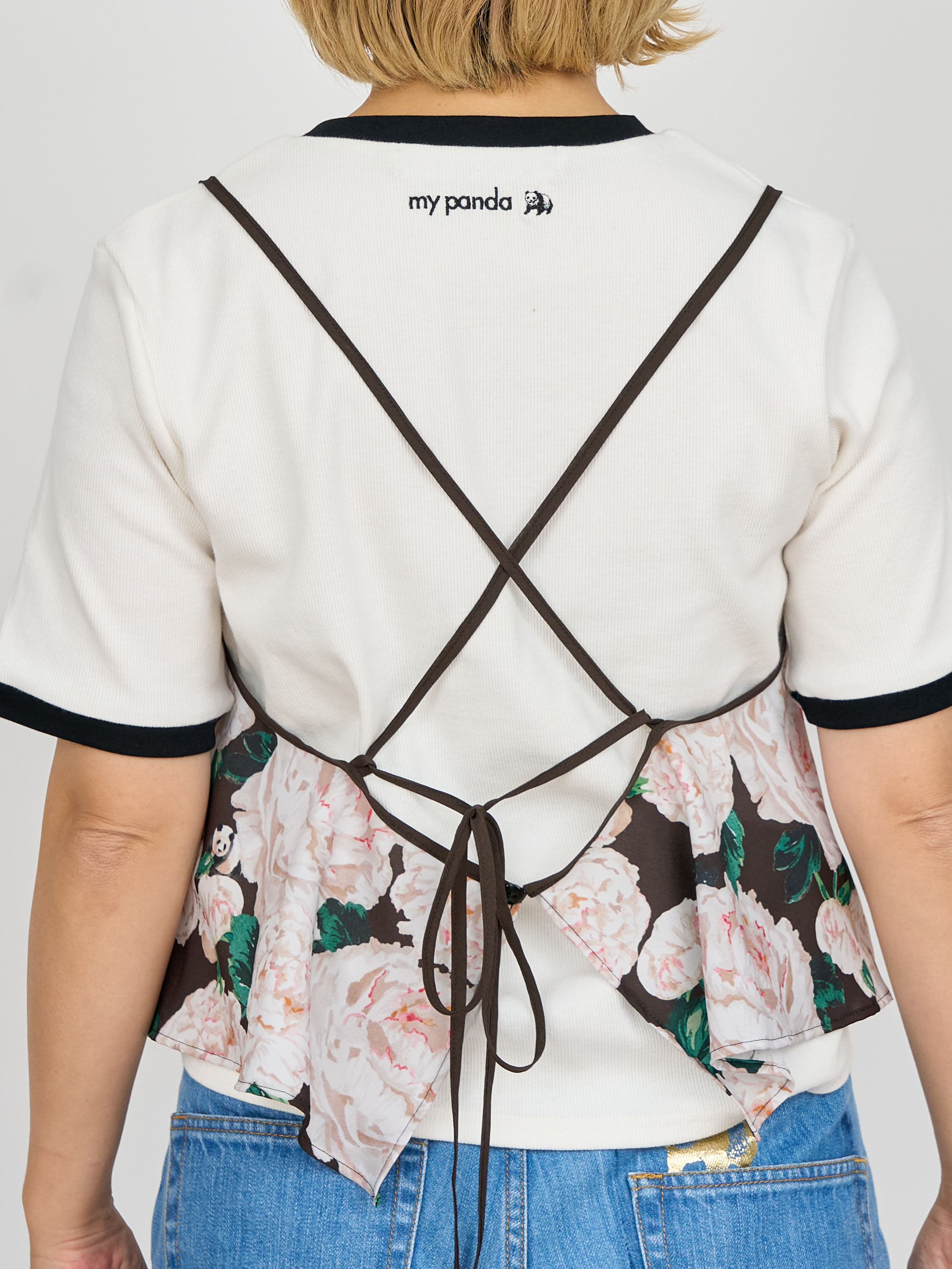 【受注商品】panda printed camisole・BLACK