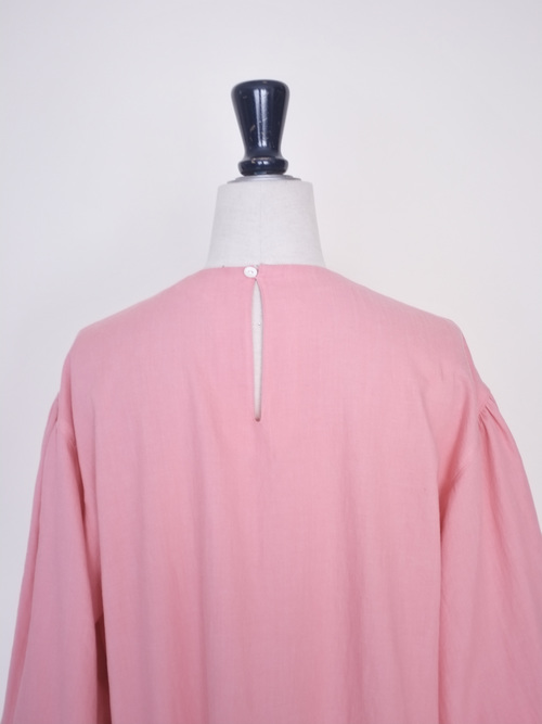 color denim flared DRESS - col. pink