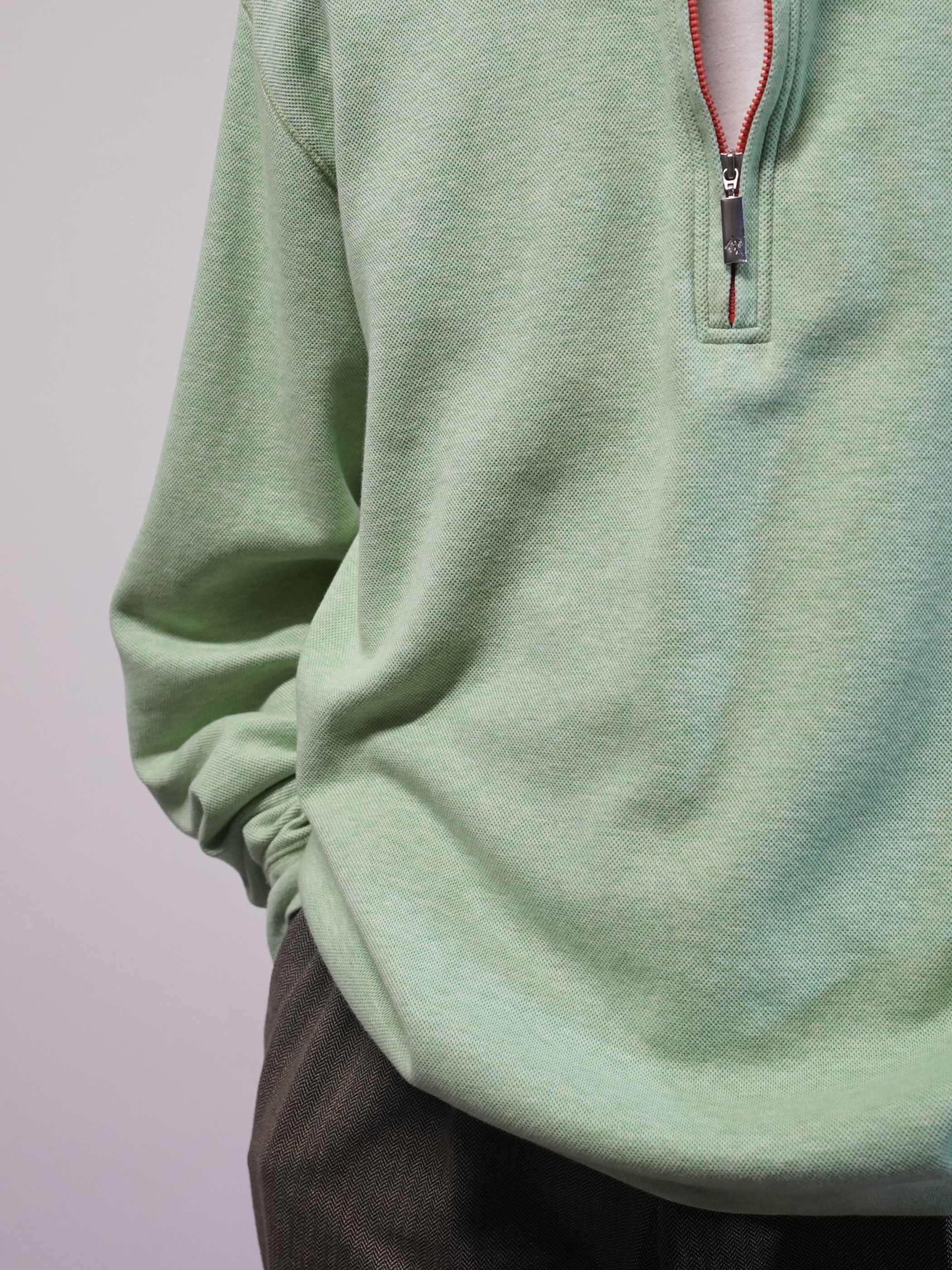ORVIS 100% Pima cotton half zip tops/Made in Peru
