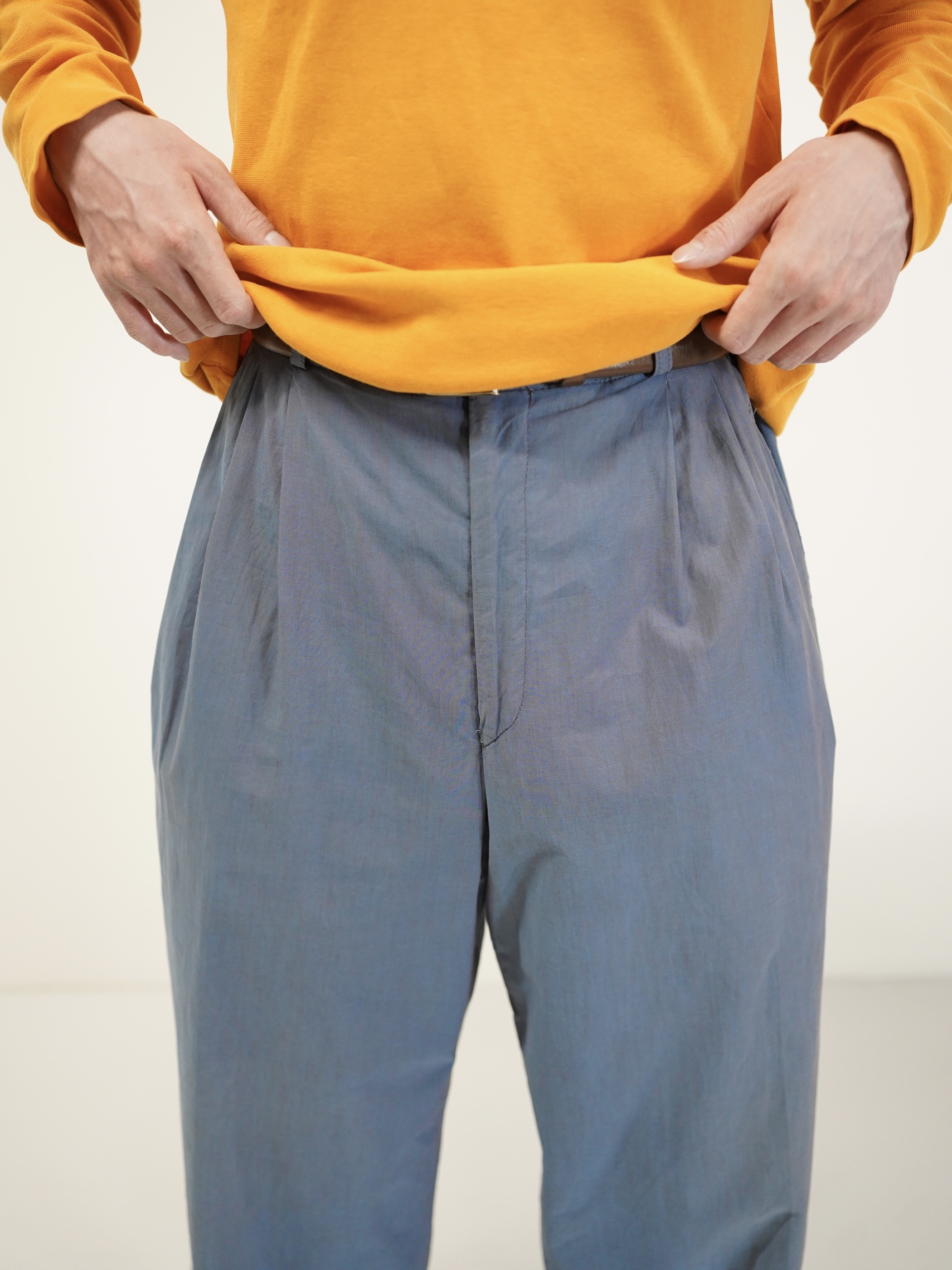 1980's~ Lindbergh Viscose Poly 玉蟲 2tuck slacks