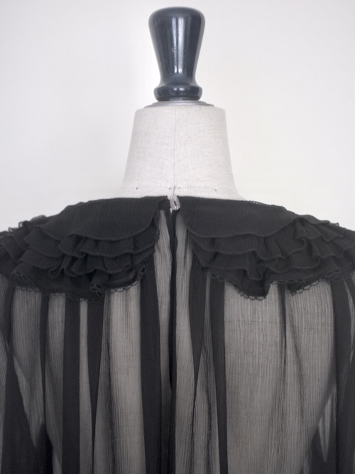 ruffle collar DRESS - col. black