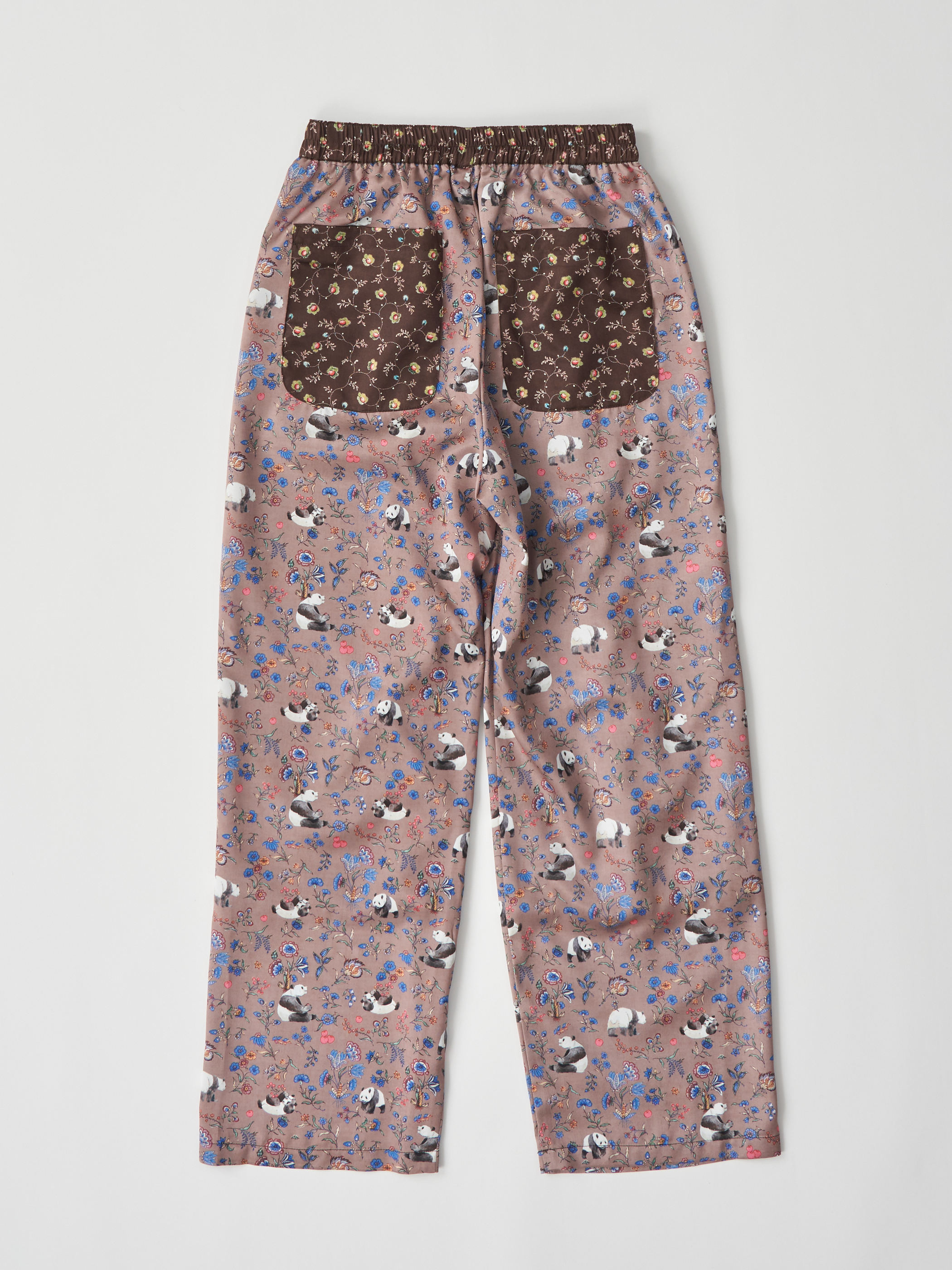 【受注商品】panda printed pajama pants・BROWN×BEIGE