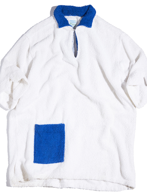 1960s "B.V.D" s/s pile shirt -WHITE-