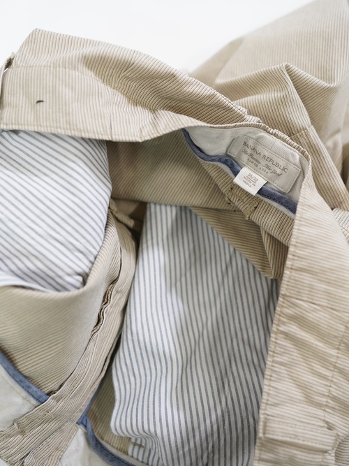 00's BANANA REPUBLIC Cotton stripe trousers / Made in India