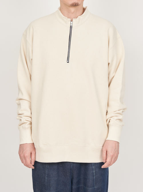 【受注商品】half zip sweat shirt・IVORY