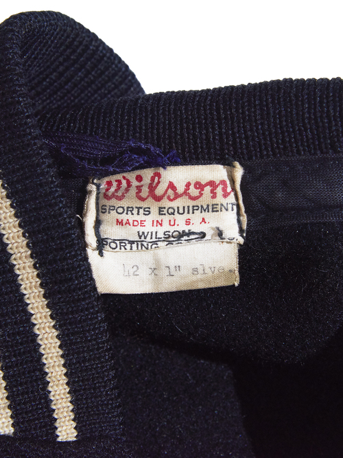 1960s "Wilson" wool×leather award jacket -BLACK×BLACK-