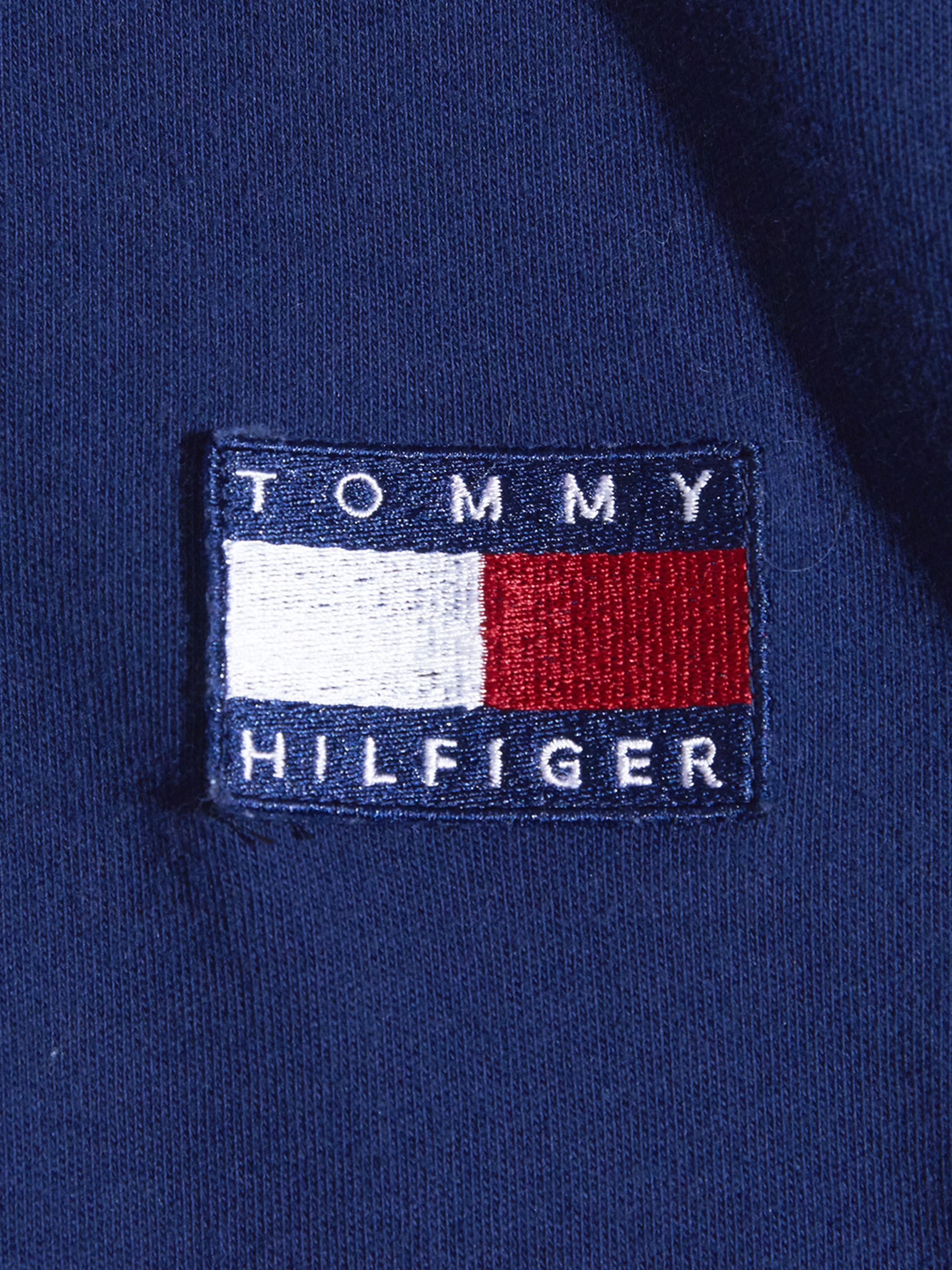 1990s "TOMMY HILFIGER" half zip sweat -NAVY-