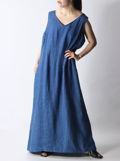 Linen flare one-piece