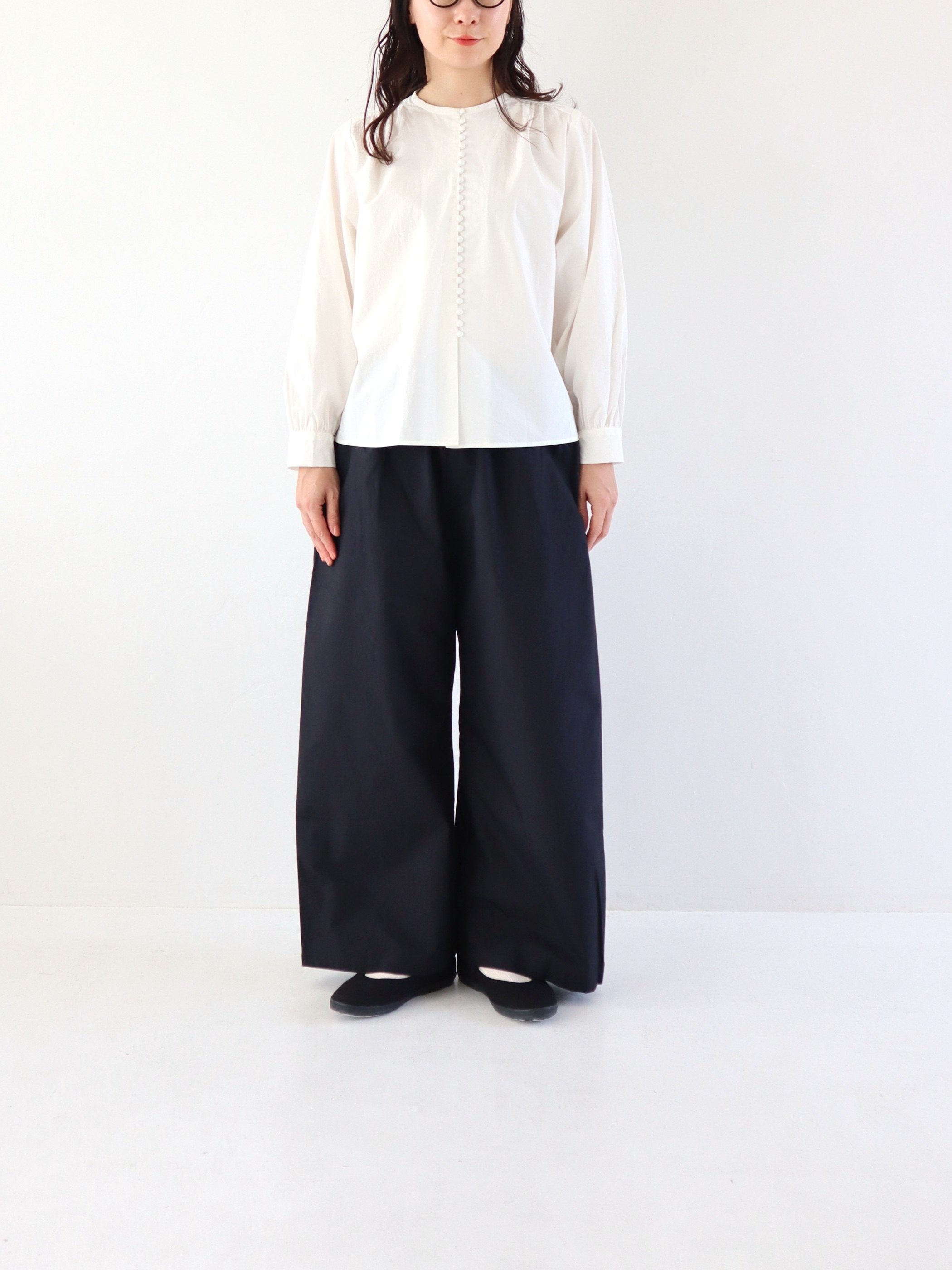 シンプルワイドパンツ２　紺