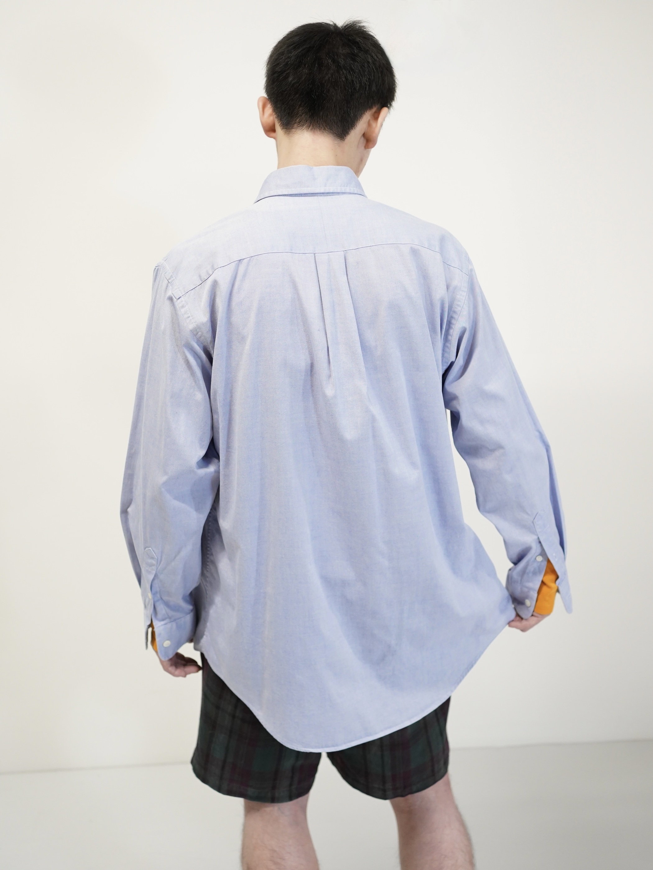 1990's BRITCHES Pinpoint Oxford cotton L/S shirt / Made in Hong Kong