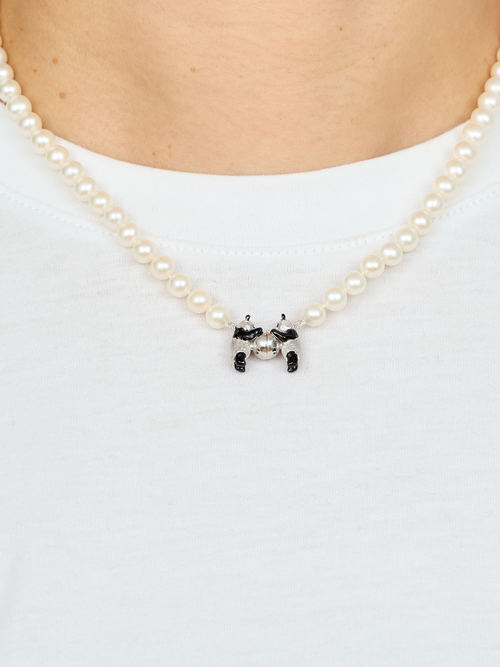 【受注商品】〈simmon×my panda〉twin pandas pearl neckless・SILVER 【受注商品】〈simmon×my panda〉twin pandas pearl neckless・SILVER