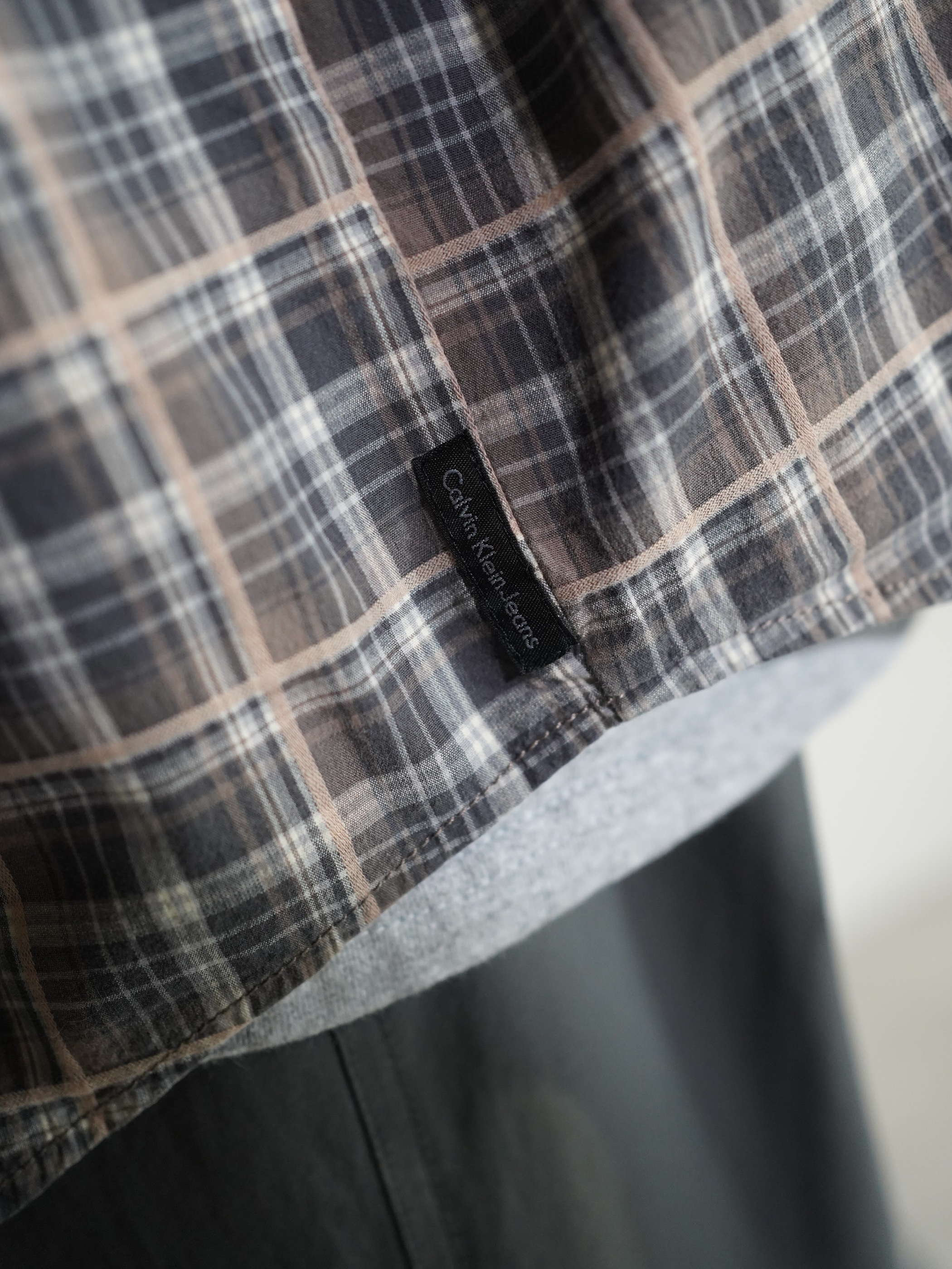 1990's Calvin Klein Cotton Elastane L/S check shirt
