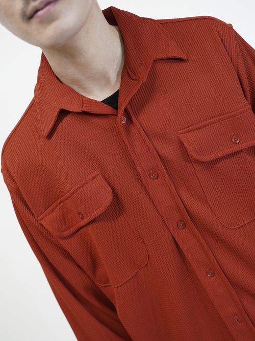 1990's HABAND Poly 100% waffle fabric L/S shirt