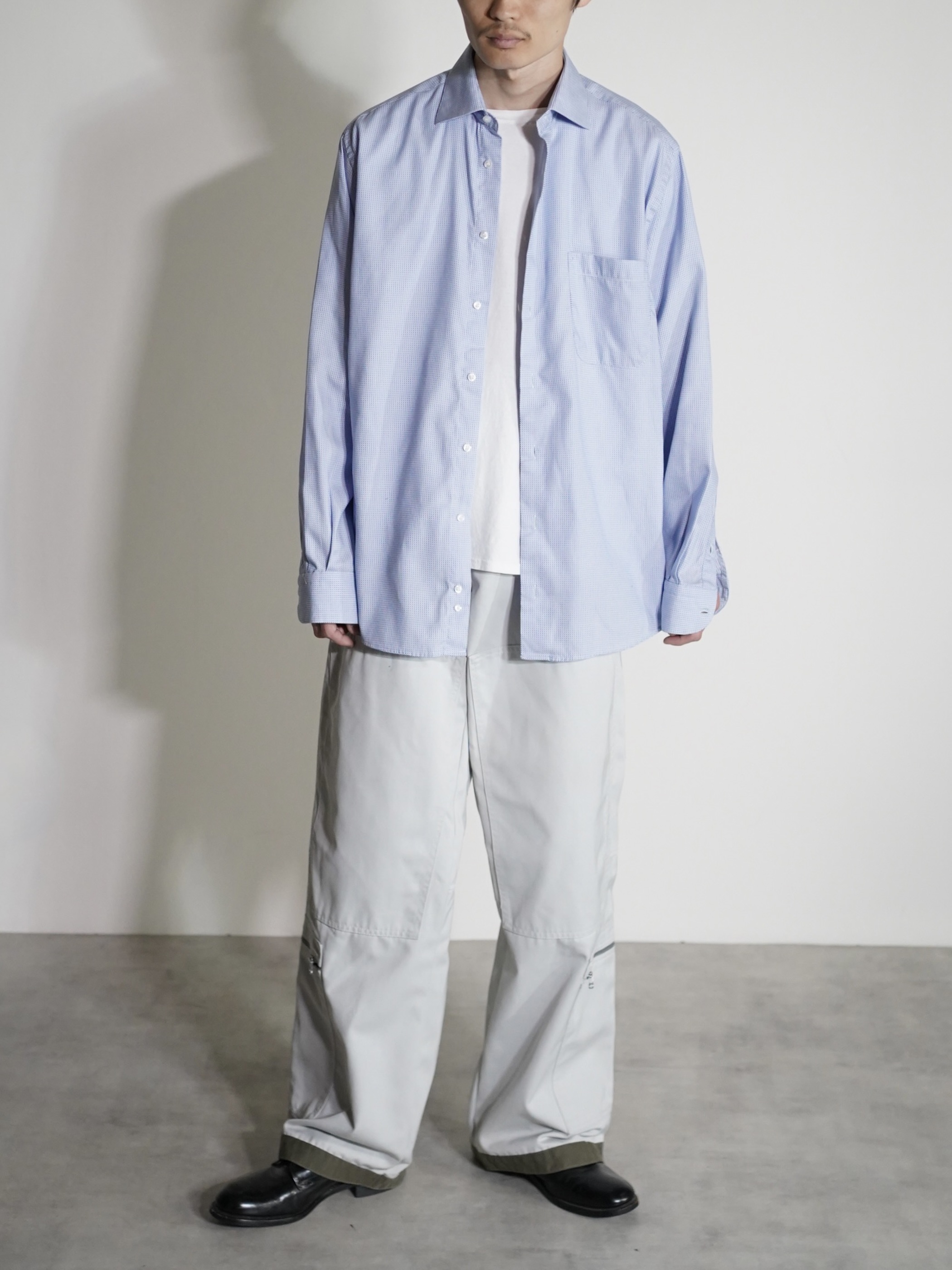 St Croix Woven pattern cotton L/S shirt / Made in Italy