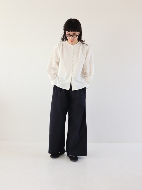 シンプルワイドパンツ２　紺