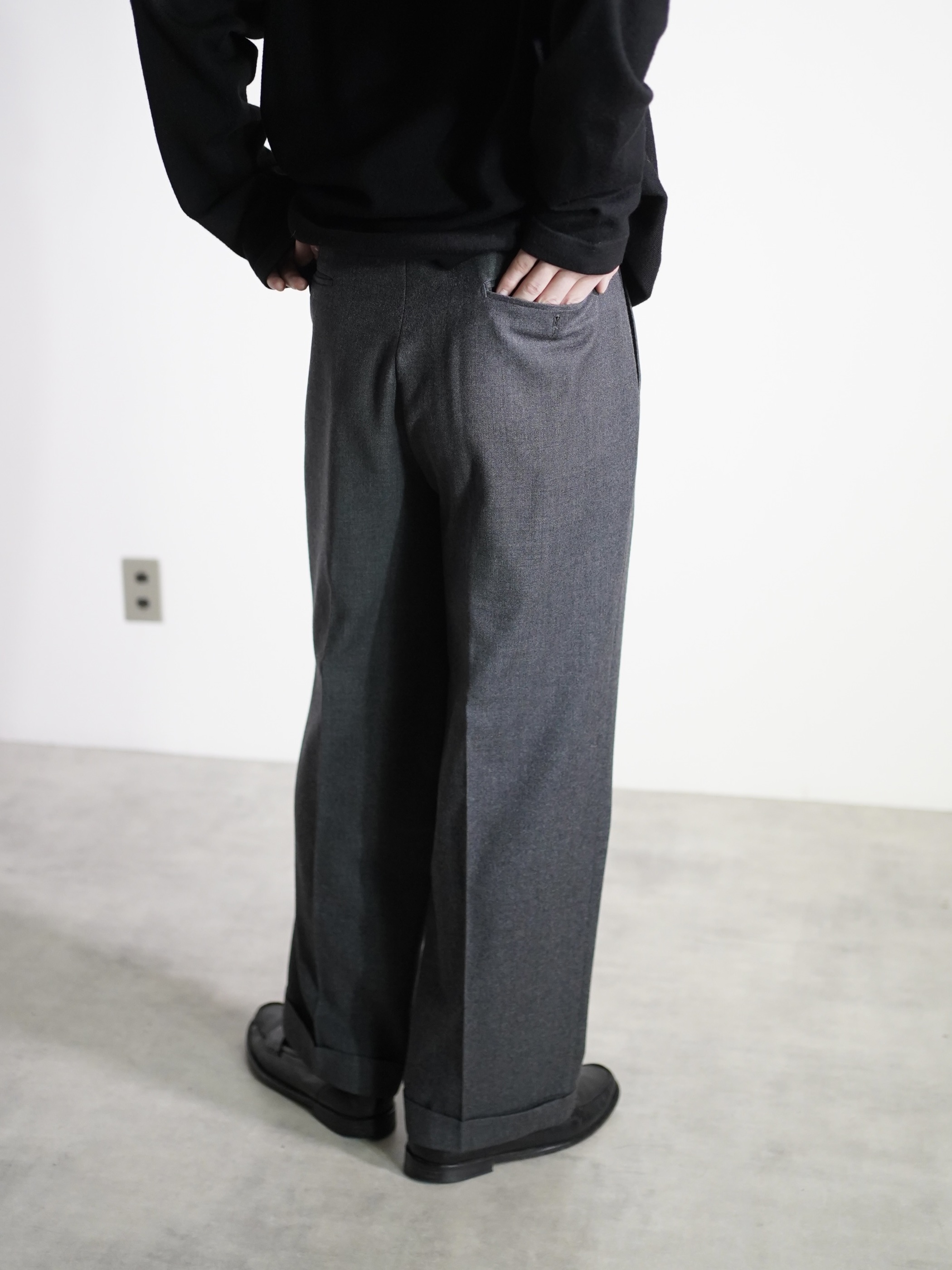 1980's METROPOLITAN VIEW for Litanus Pure virgin wool 2tuck dress trousers/Made in Italy