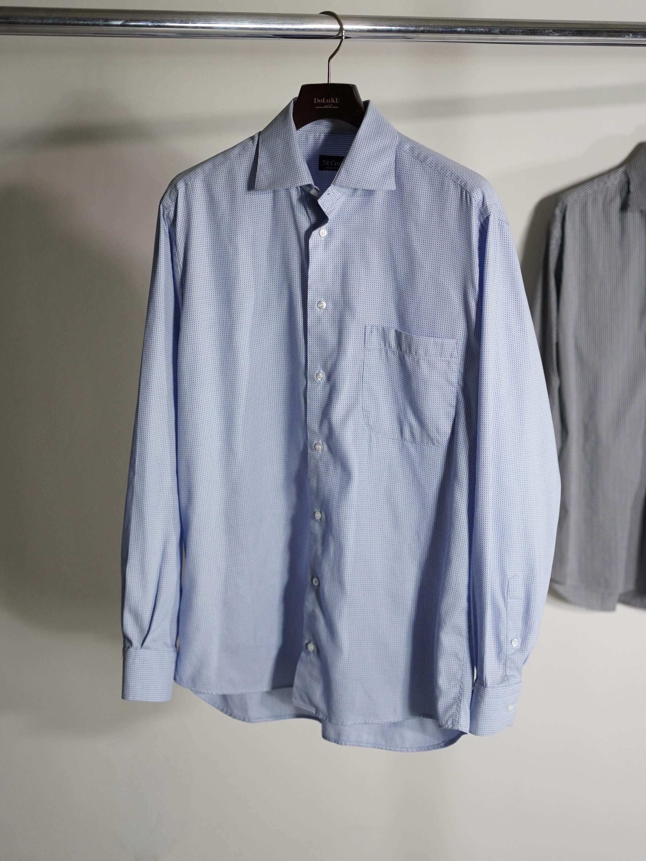 St Croix Woven pattern cotton L/S shirt / Made in Italy