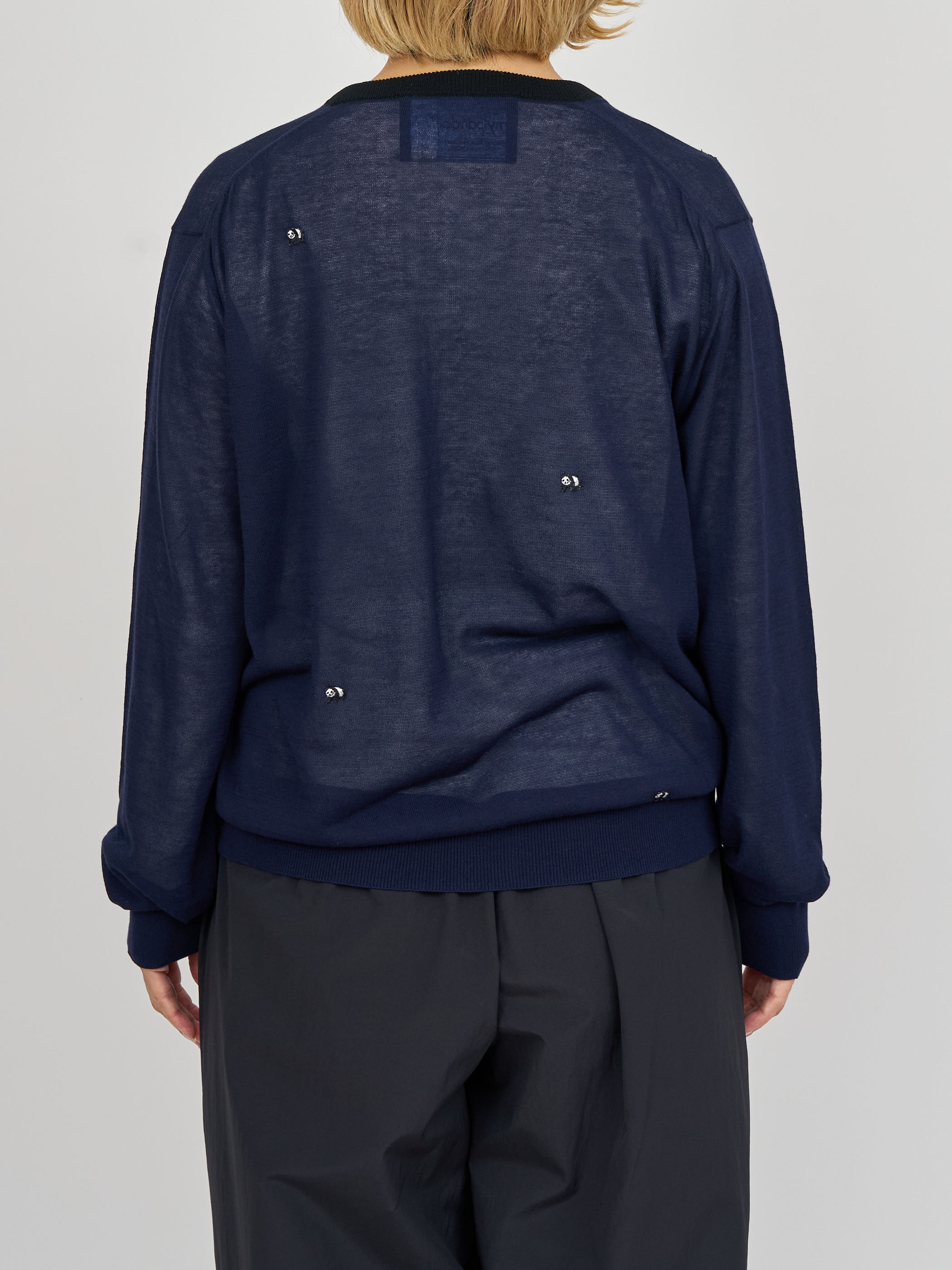 【受注商品】mini pandas summer cardigan・NAVY×BLACK