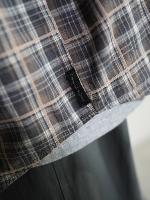 1990's Calvin Klein Cotton Elastane L/S check shirt