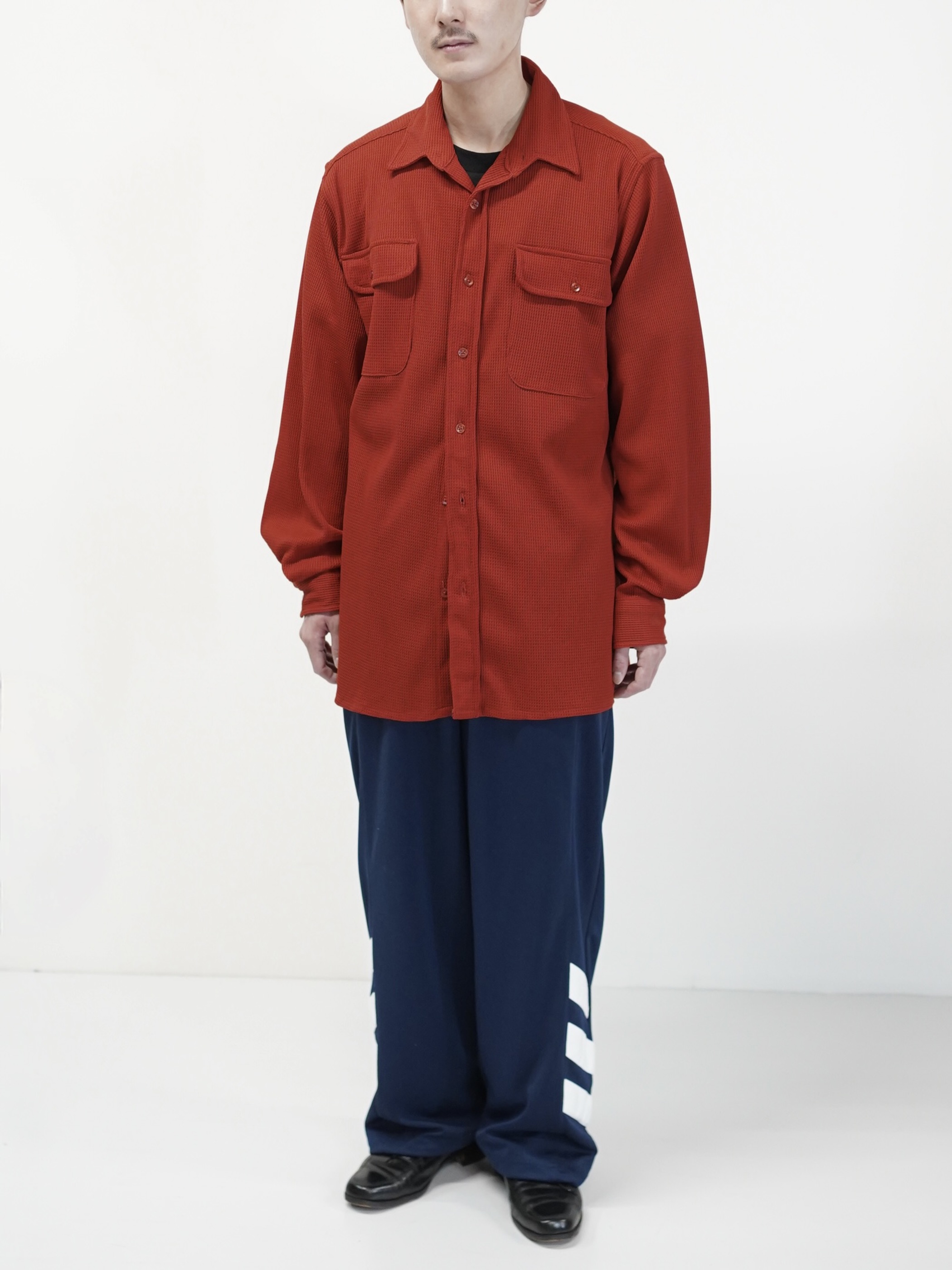 1990's HABAND Poly 100% waffle fabric L/S shirt