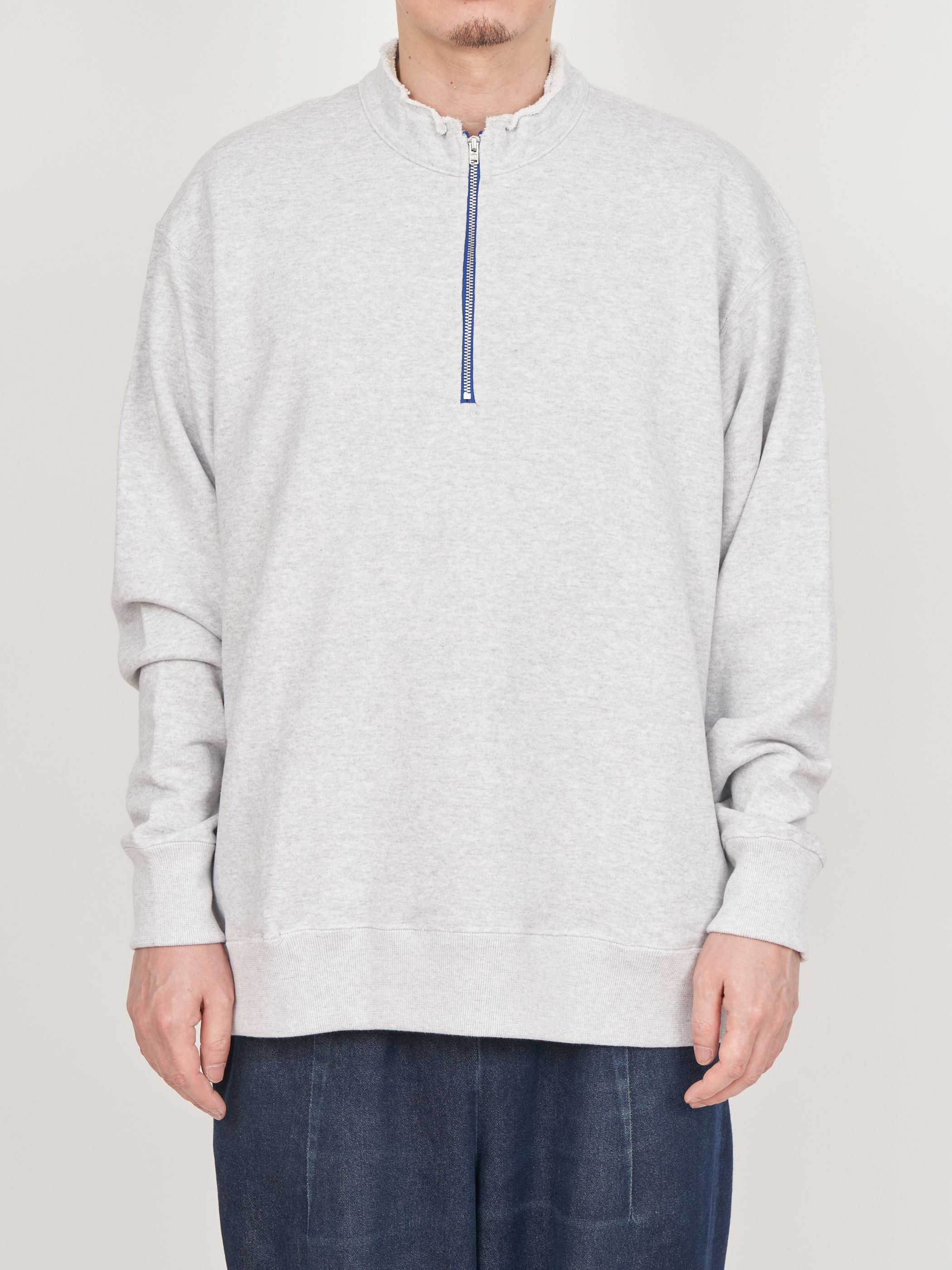 【受注商品】half zip sweat shirt・LT.GRAY