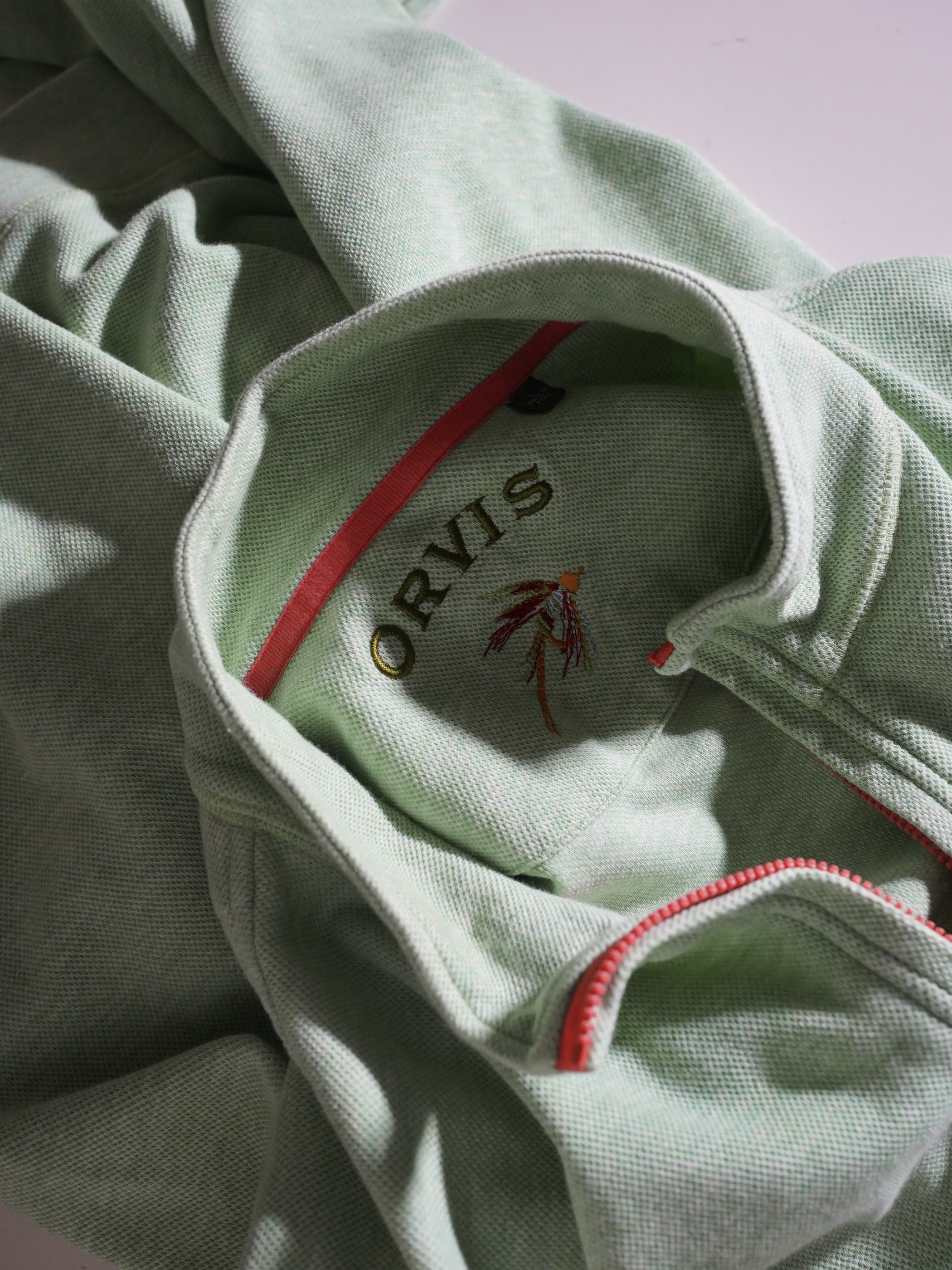 ORVIS 100% Pima cotton half zip tops/Made in Peru