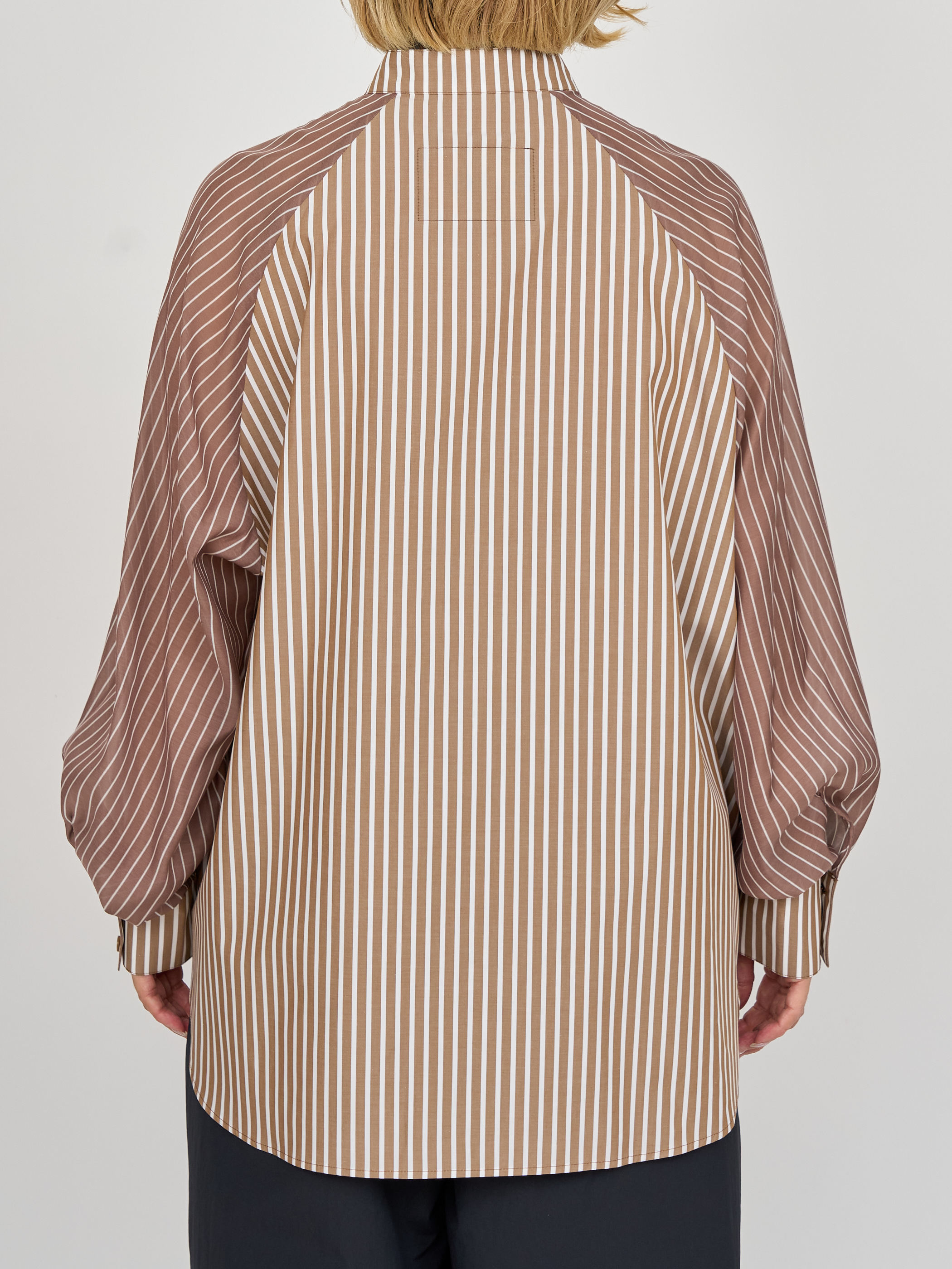 【受注商品】sheer striped blouse・BROWN 【受注商品】sheer striped blouse・BROWN