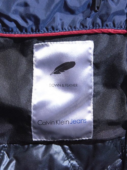 NOS 2000s "Calvin Klein Jeans" hooded down coat -NAVY-