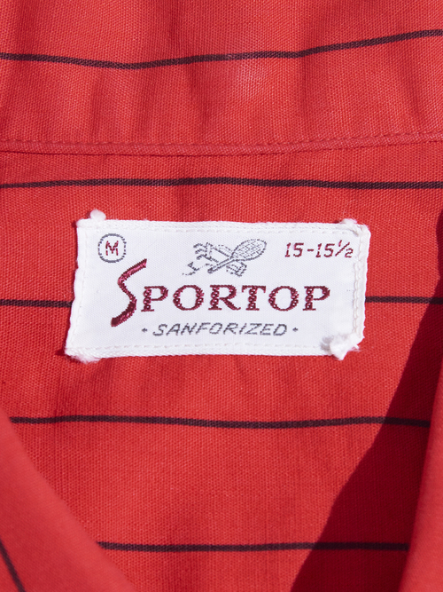 1960s "SPORTOP" stripe B.D. shirt -RED-