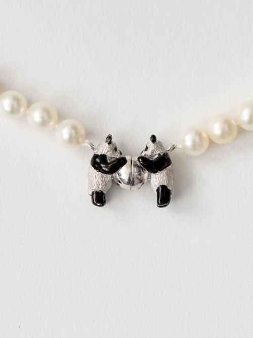 【受注商品】〈simmon×my panda〉twin pandas pearl neckless・SILVER 【受注商品】〈simmon×my panda〉twin pandas pearl neckless・SILVER