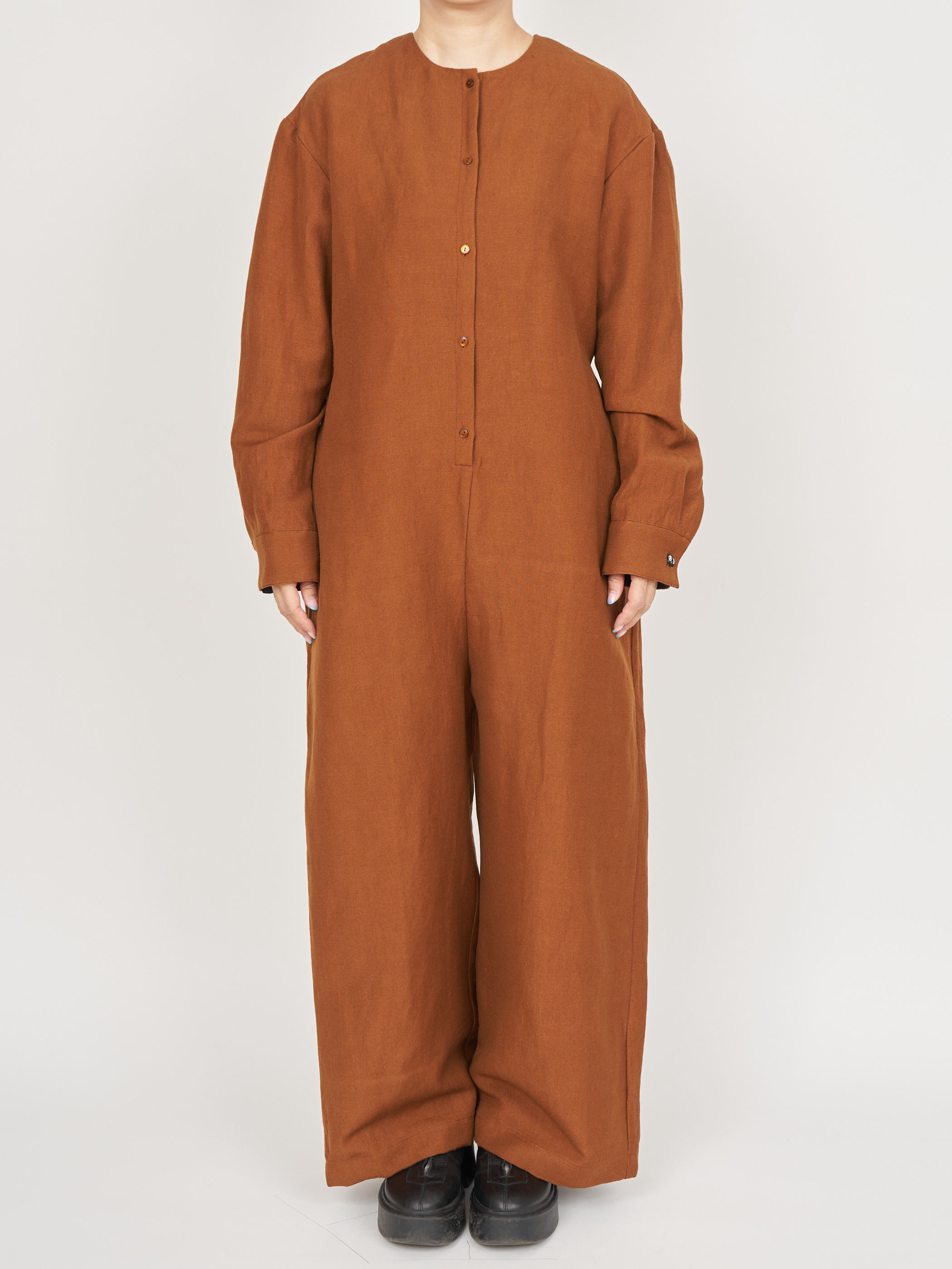 【受注商品】panda rompers・BROWN×BLACK