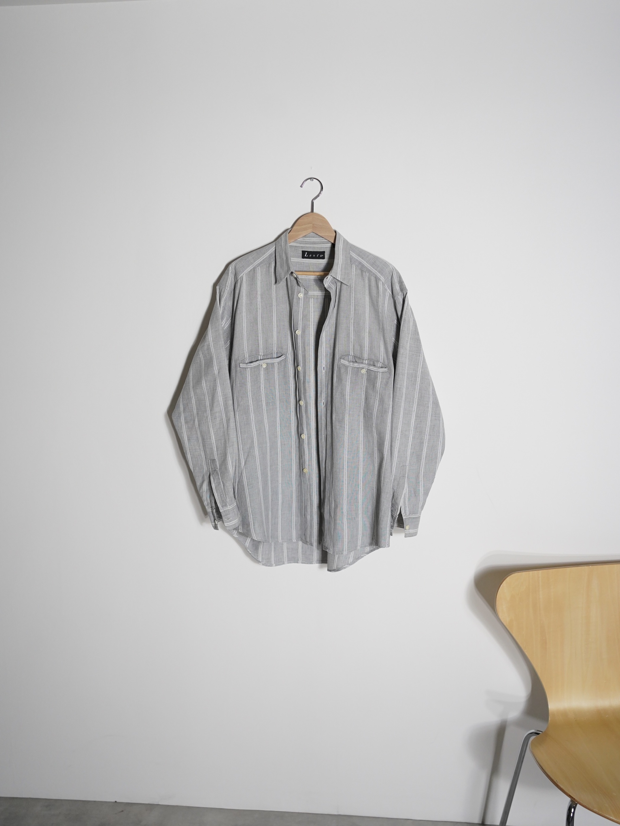 1990's- Levi's Pleats front Cotton Stripe shirt / Made in India