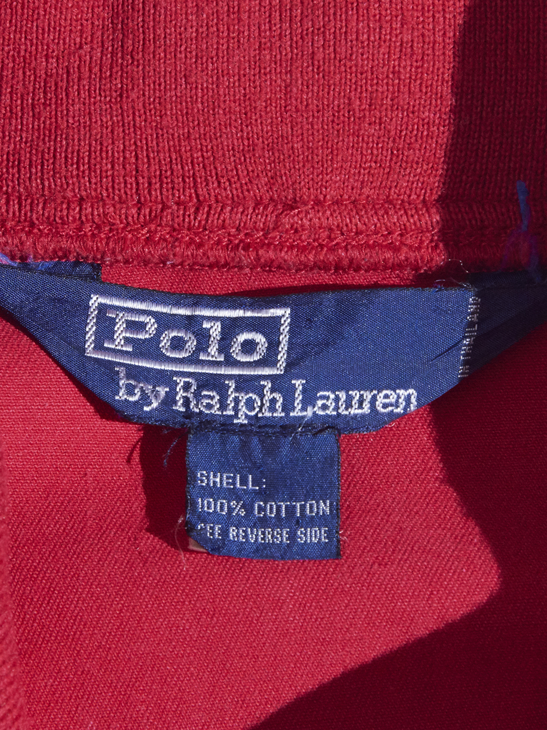 1990s "POLO by Ralph Lauren" cotton clicker blouson -RED-