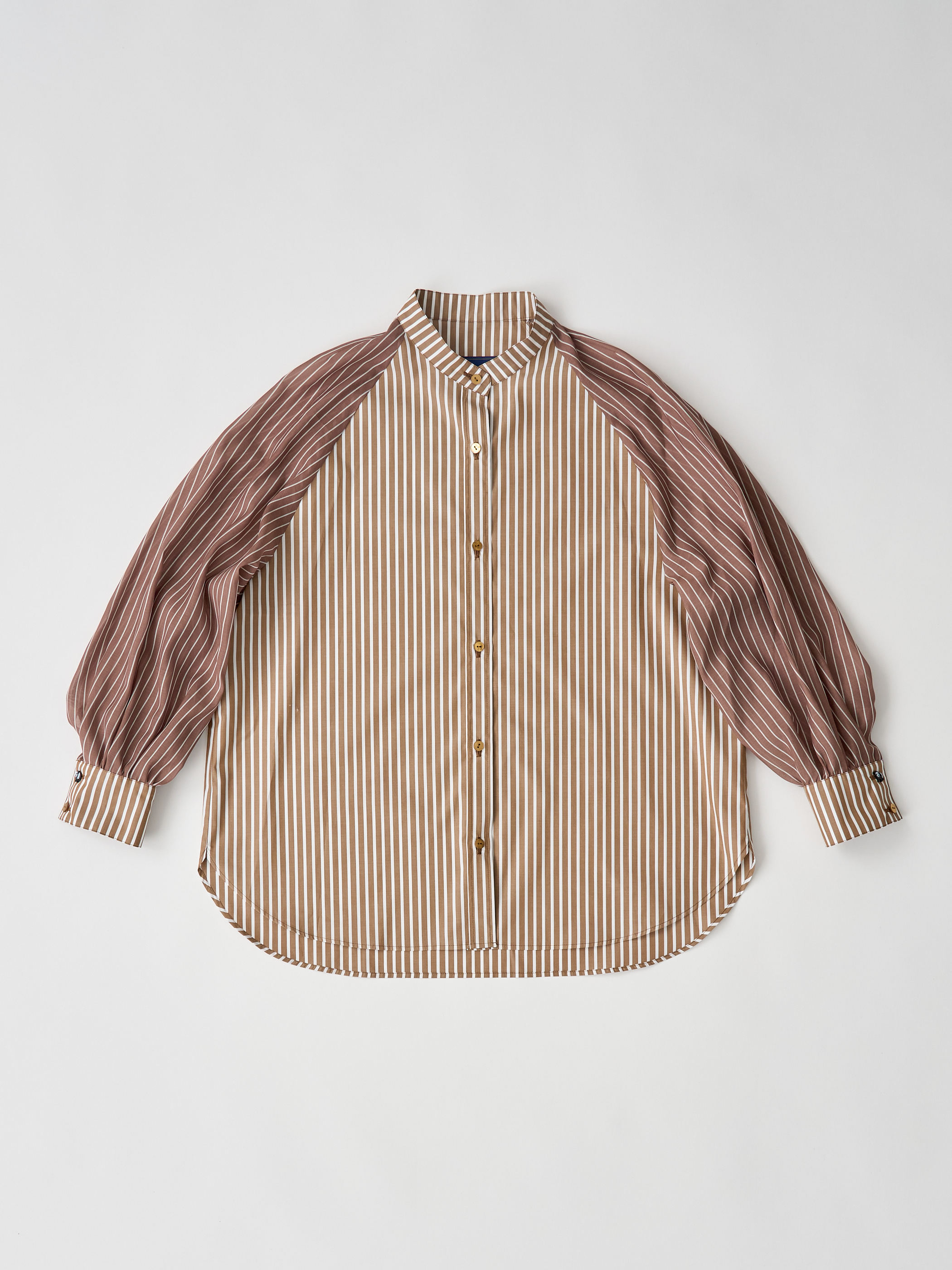 【受注商品】sheer striped blouse・BROWN 【受注商品】sheer striped blouse・BROWN