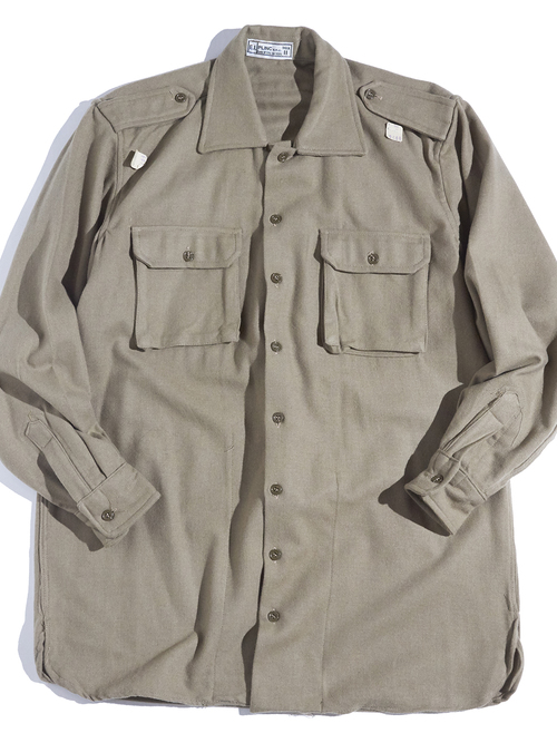 NOS 1980s "Italian Army" wool officer shirt -KHAKI-