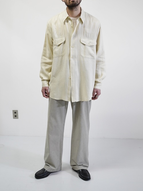 OLD SAKS FIFTH AVENUE 2p Linen shirt / Made in Hong Kong