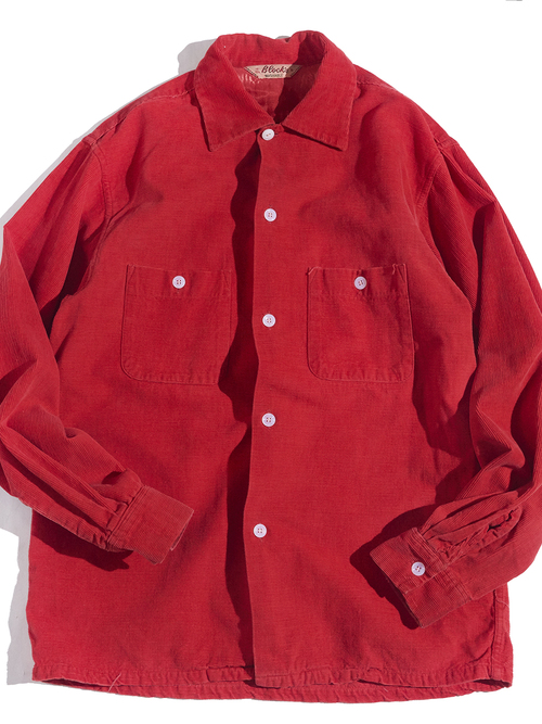 1950s "B lock's" corduroy shirt -RED-