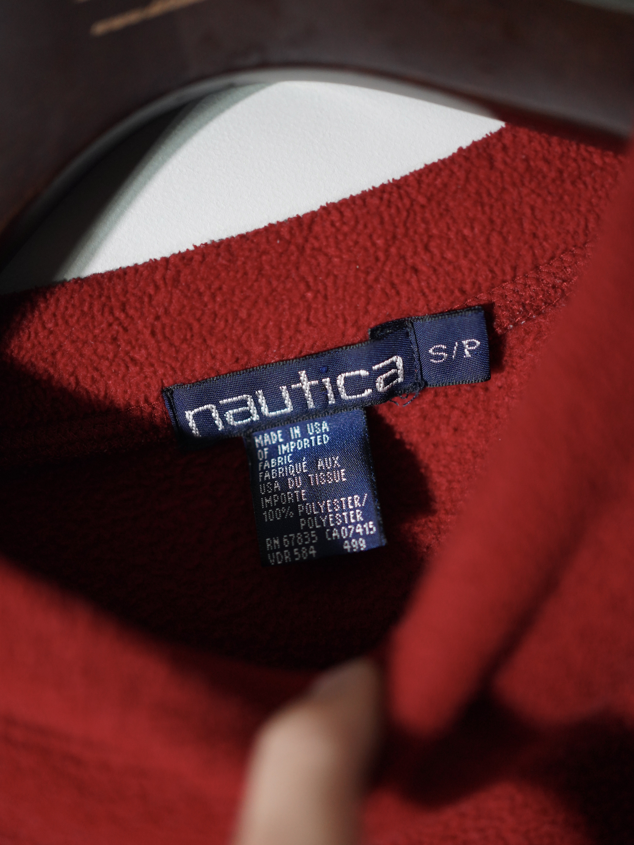 1990's nautica Embroidery print fleece sweat shirts/Made in USA