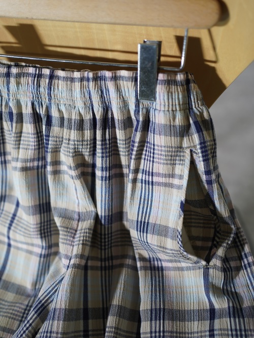 1990's KORET FRANCISCA Elastic Poly cotton check shorts / Made in Mexico