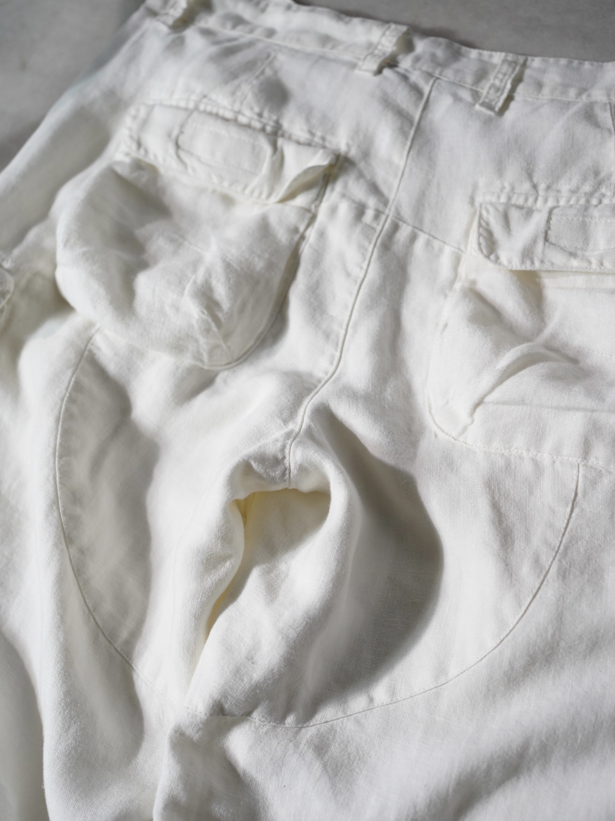 ARMANI EXCHANGE 100% Linen military sampling gimmick shorts