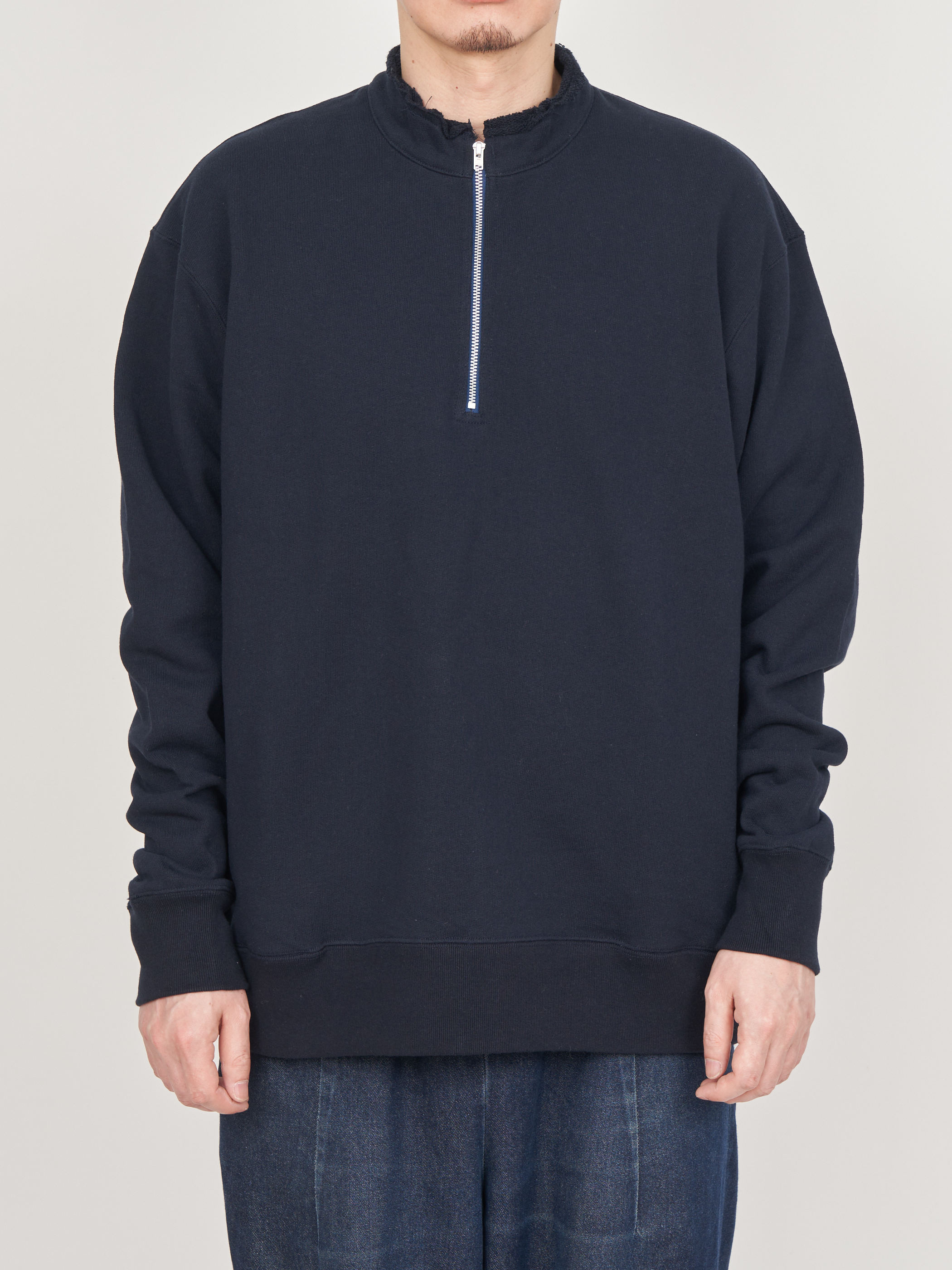 【受注商品】half zip sweat shirt・NAVY