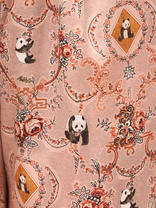 【受注商品】panda printed pajama pants・BEIGE×PINK