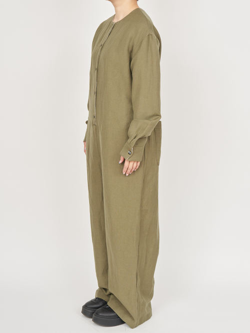【受注商品】panda rompers・KHAKI×WHITE