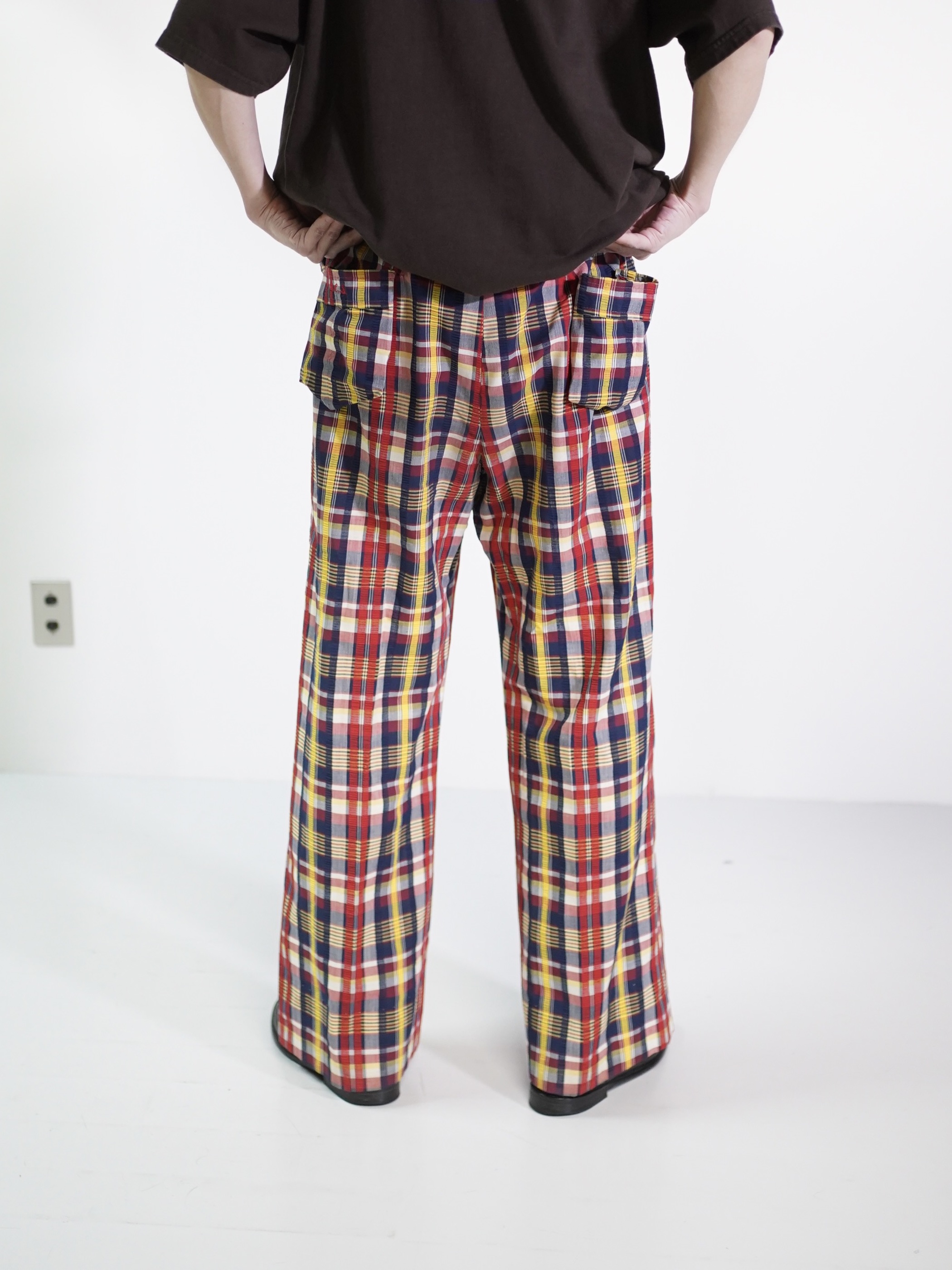 1970~ Unknown Seersucker flare check golf pants