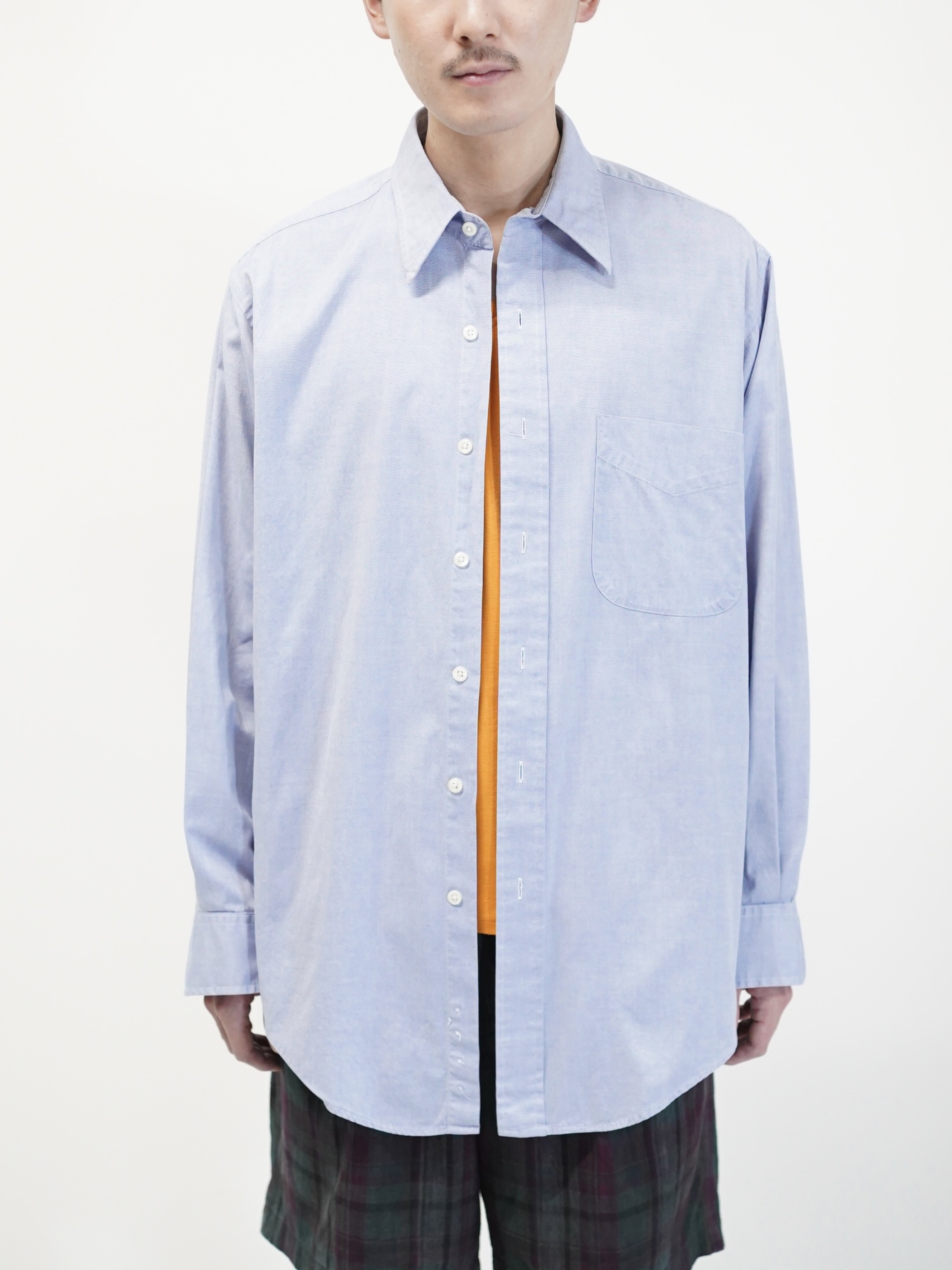 1990's BRITCHES Pinpoint Oxford cotton L/S shirt / Made in Hong Kong